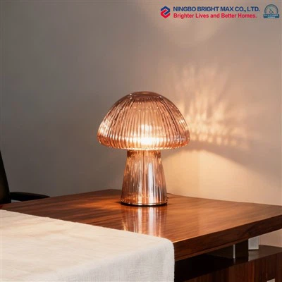 Gombás üveg asztali lámpa